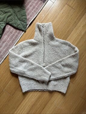 Wilfred Cream Half-Zip Turtleneck Pullover Sweater